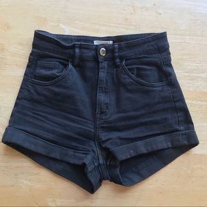 high waisted black shorts